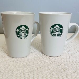 STARBUCKS 2015 Set Of 2 Green Mermaid Siren Classic Ceramic Coffee MUGS 14 fl oz